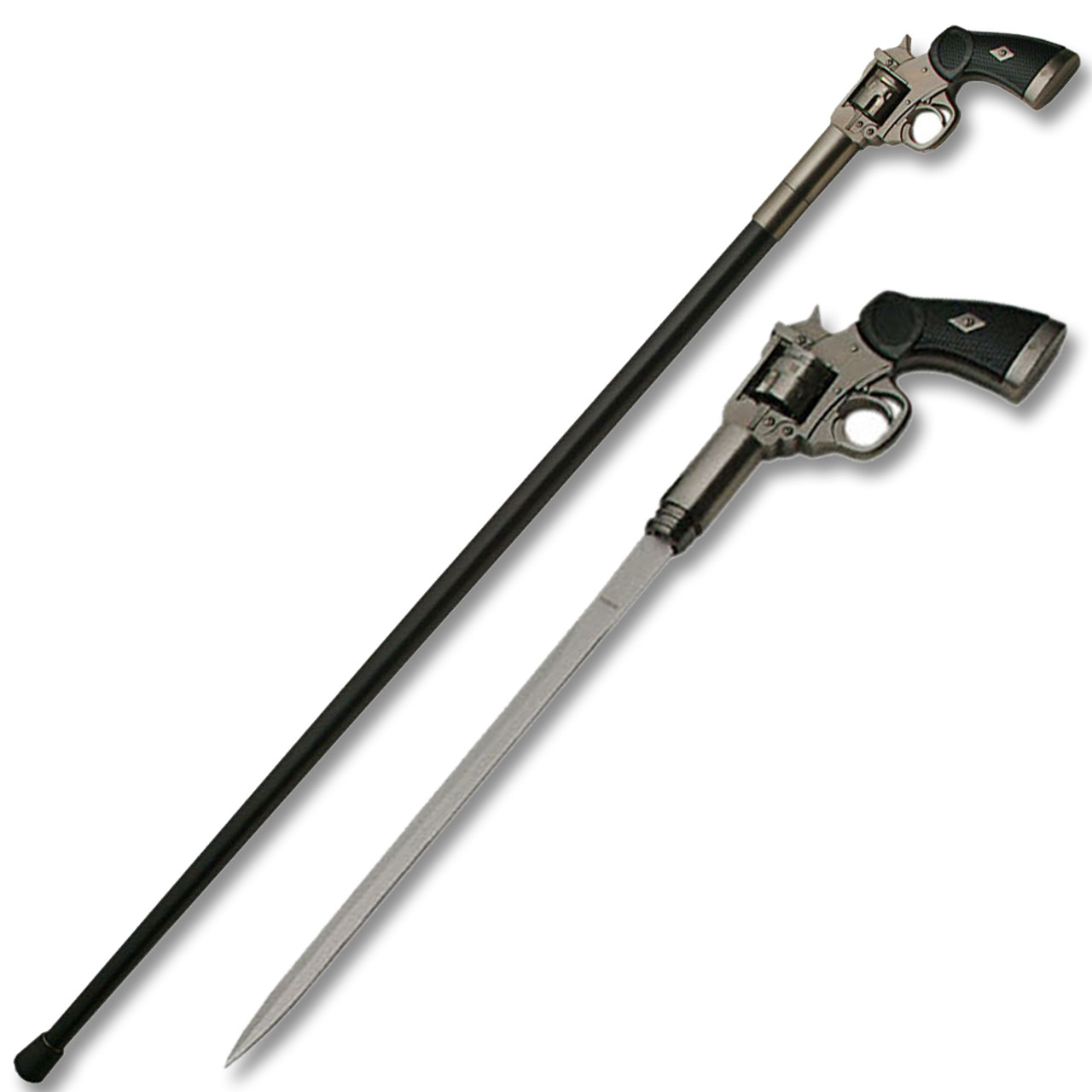 Revolver Style Handle Cane Sword Cane - Edge Import