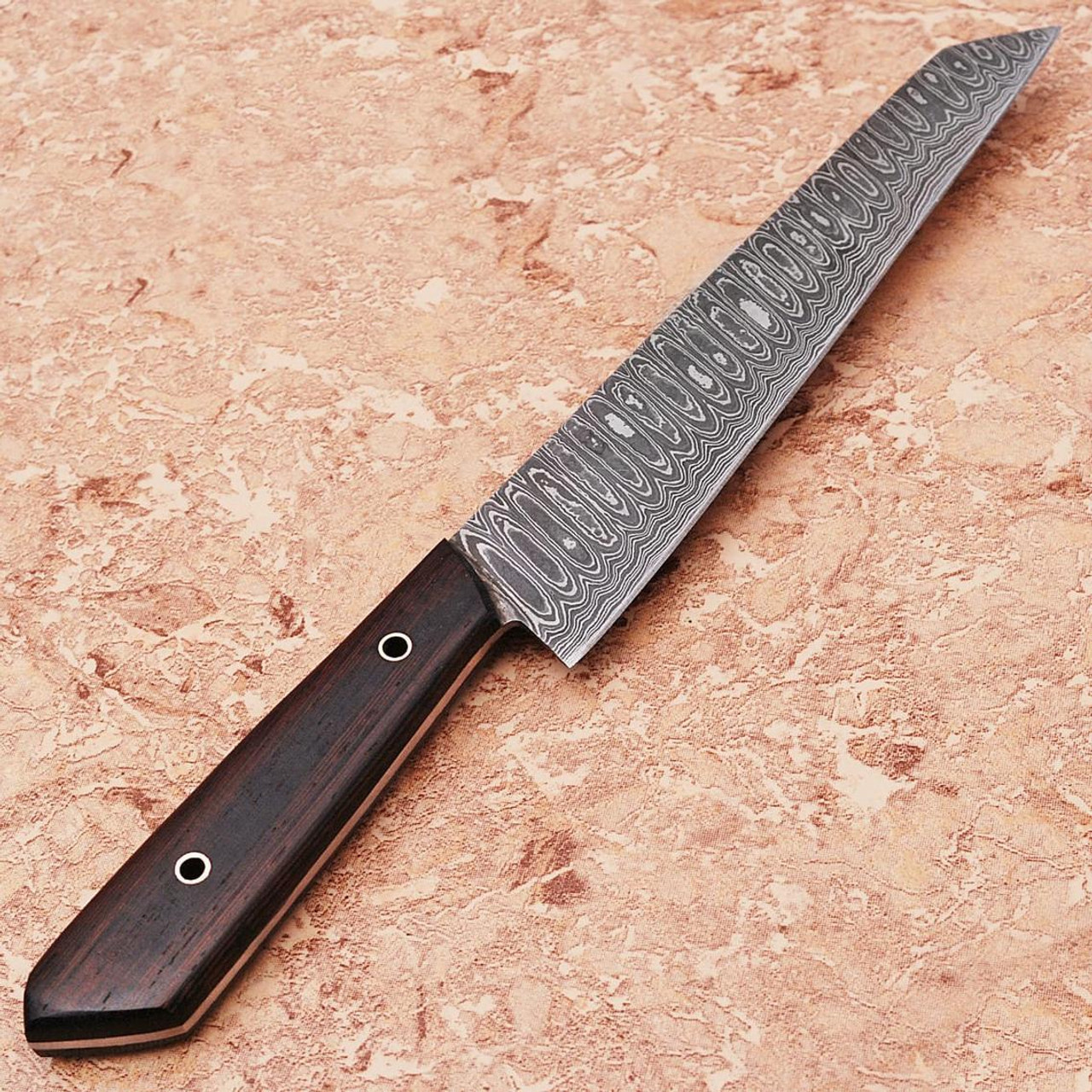 Custom Hand Made Damascus Wangi Wood Handle Special Edition Kitchen Chef  Knife - Edge Import