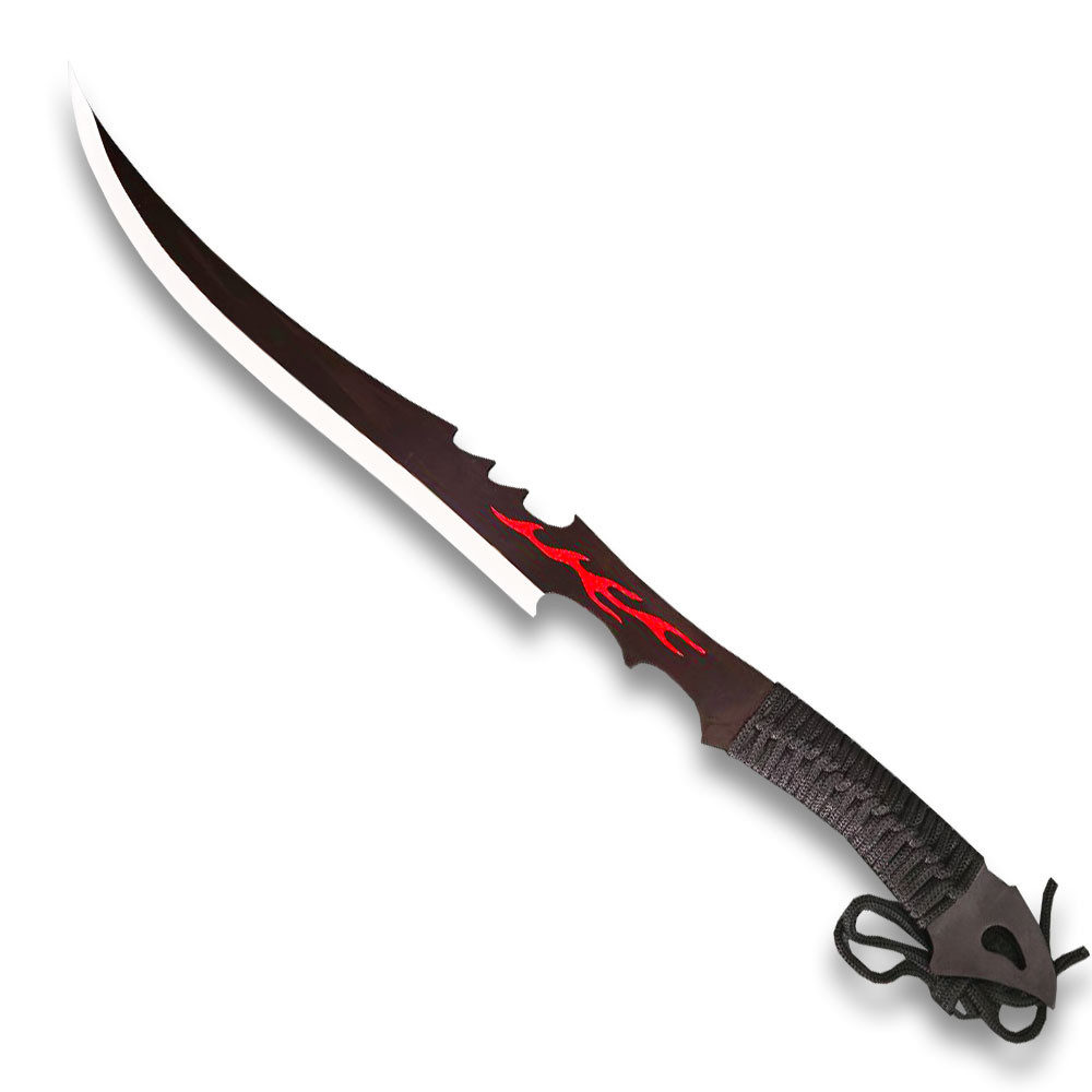 Inferno Fang Fantasy Curved Blade Sword with Sheath - Edge Import