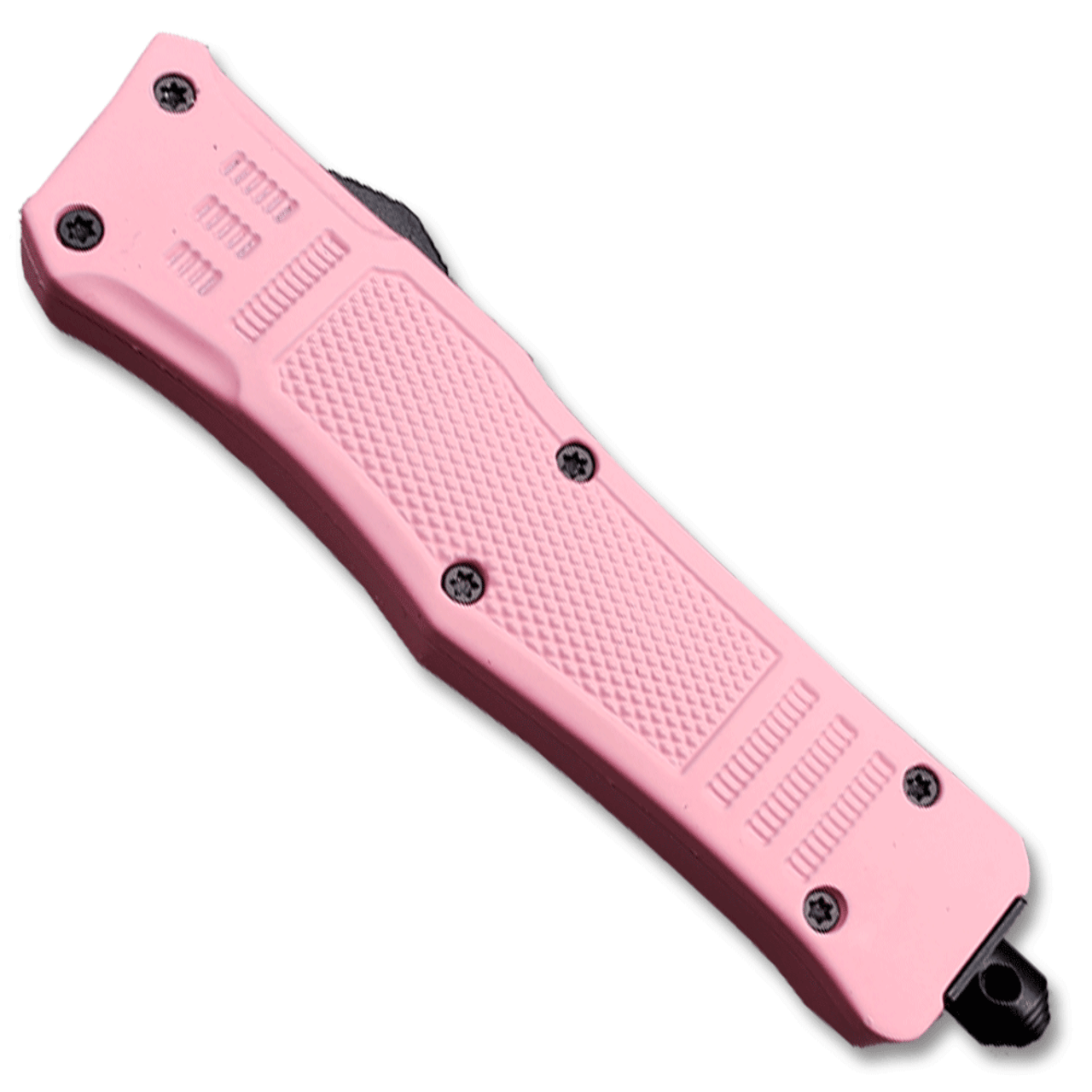 Pink Legacy Edge OTF Knife Spear Point, Double Edged Blade - Edge Import