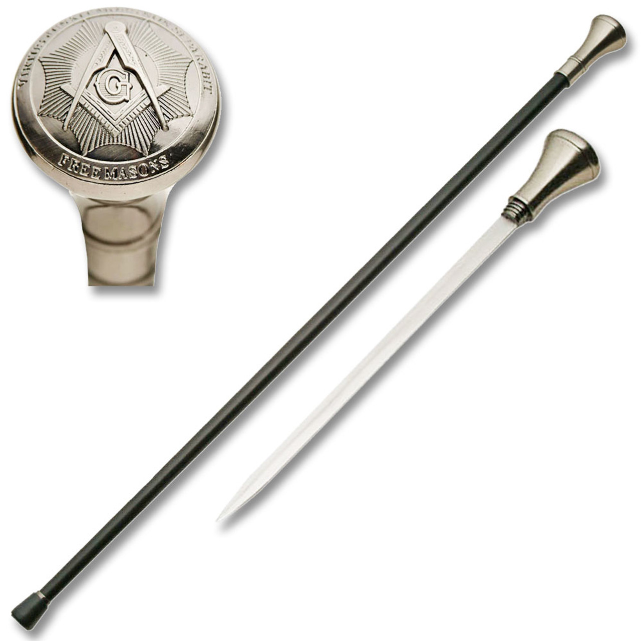 Mason Masonic Zinc Metal Walking Cane Sword - Edge Import