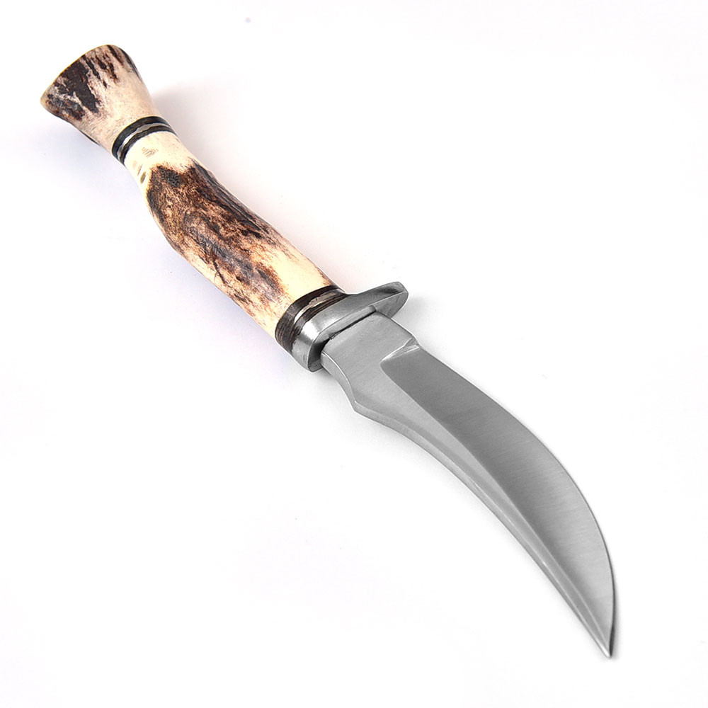 WHITE DEER Slim Stag Handle Knife 440C Stainless Steel Edge Import