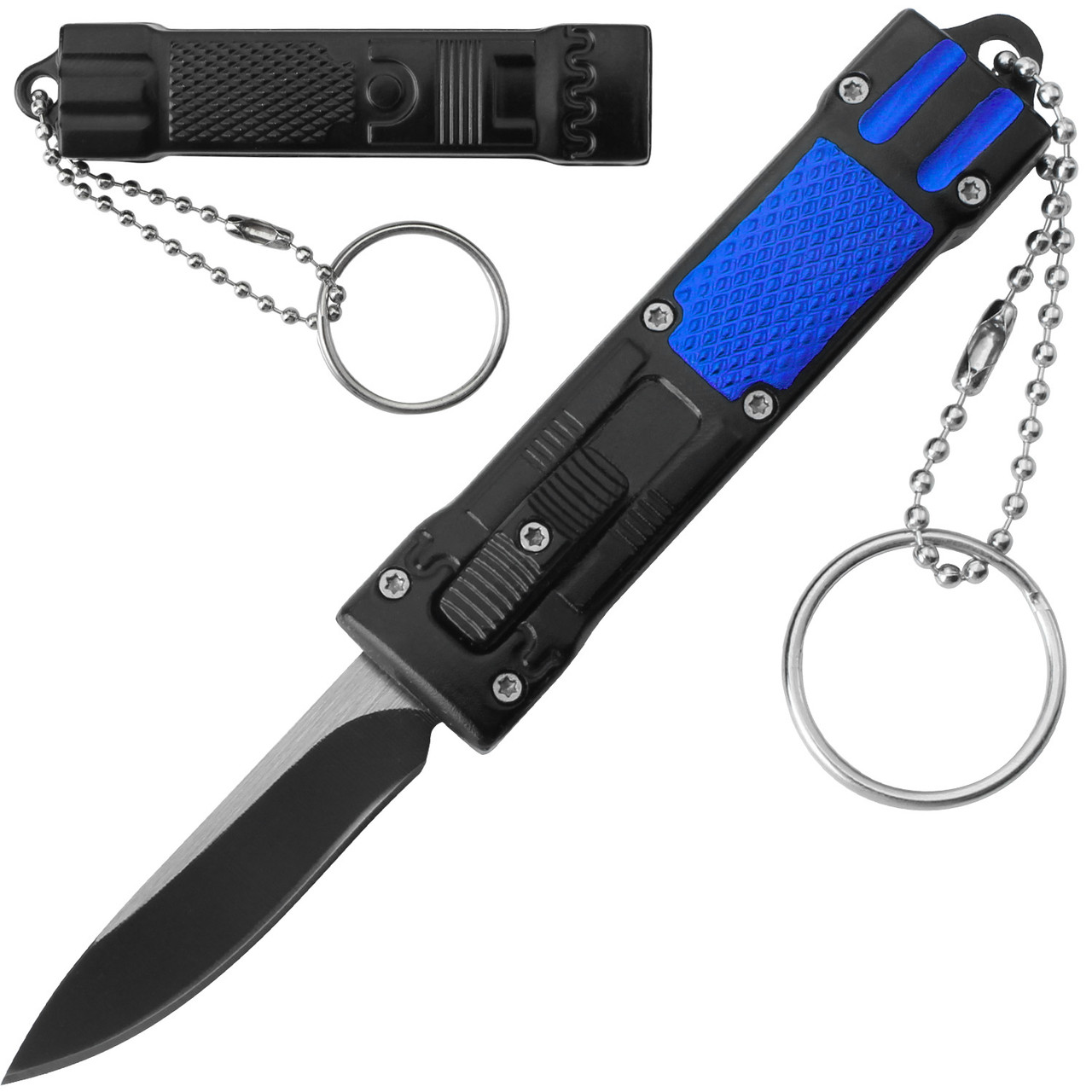 Mini Blue Key Chain OTF Knife - Edge Import