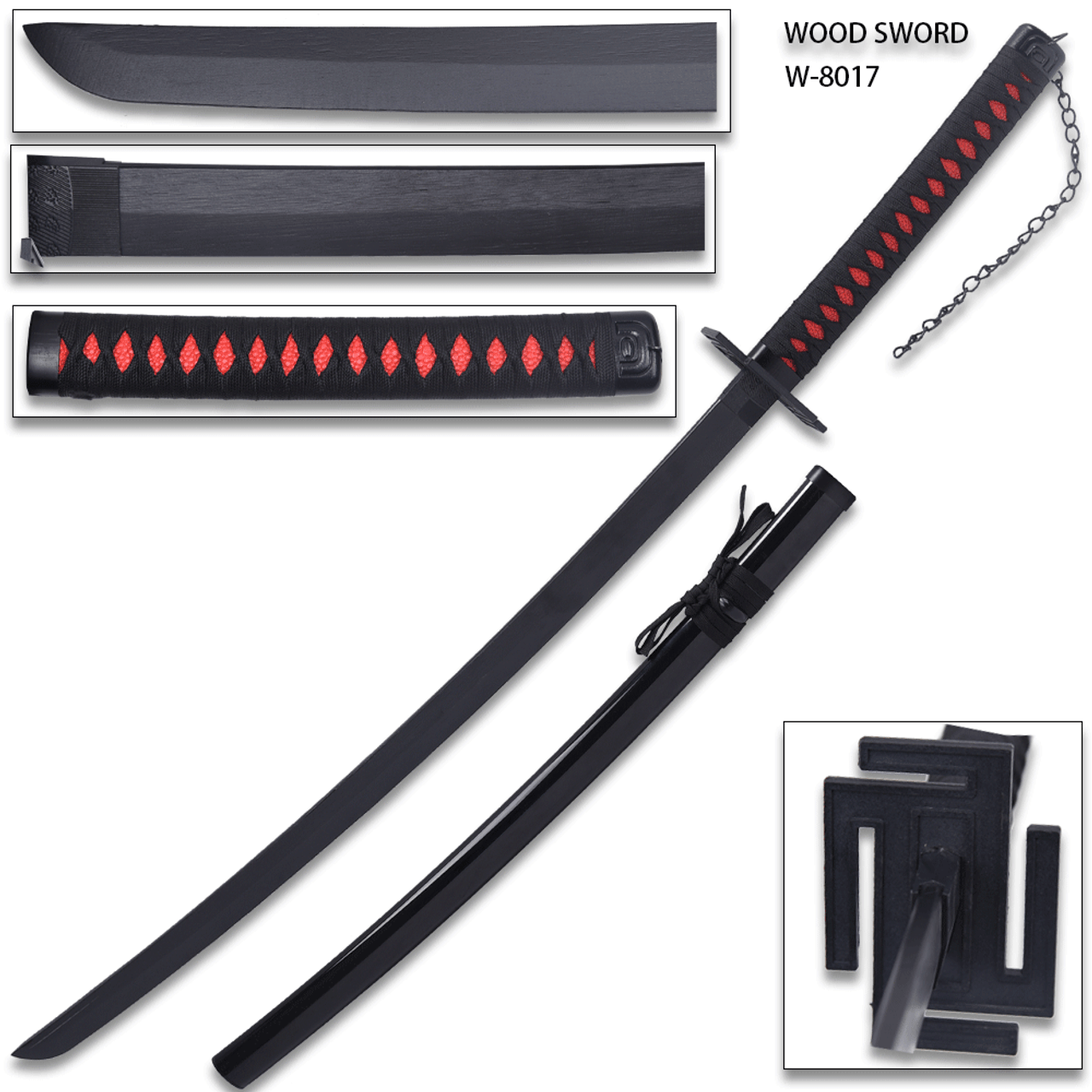 Exorcist Red Anime Katana And Scabbard Carbon