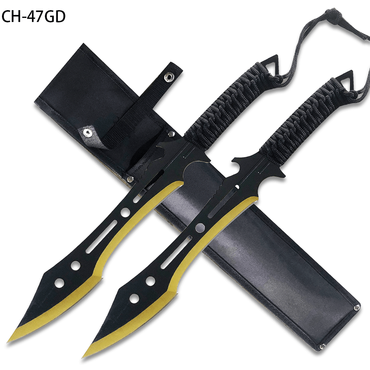 Twin Ninja Swords with Half Guards - Smoky Mountain Knife Works