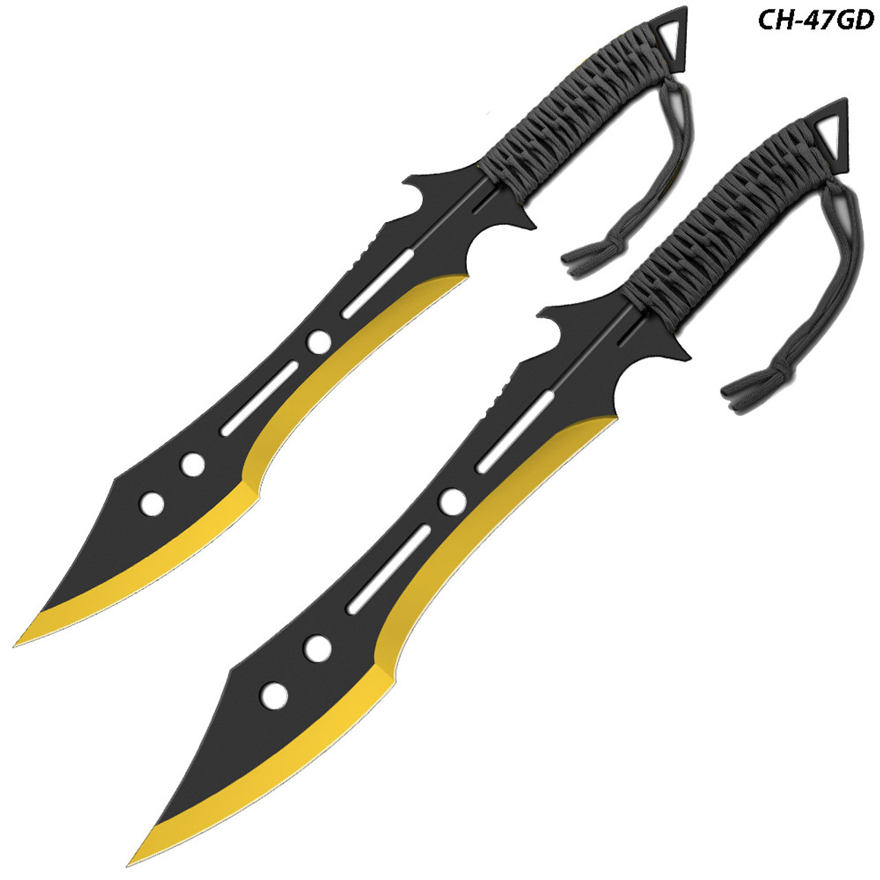 Gold Ninja Strike Force Twin Sword Set Full Tang - Edge Import