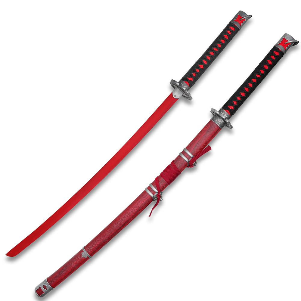 Oni 2.0 Katana - Valorant Metal Sword Blue Red Scabard Limited Editon