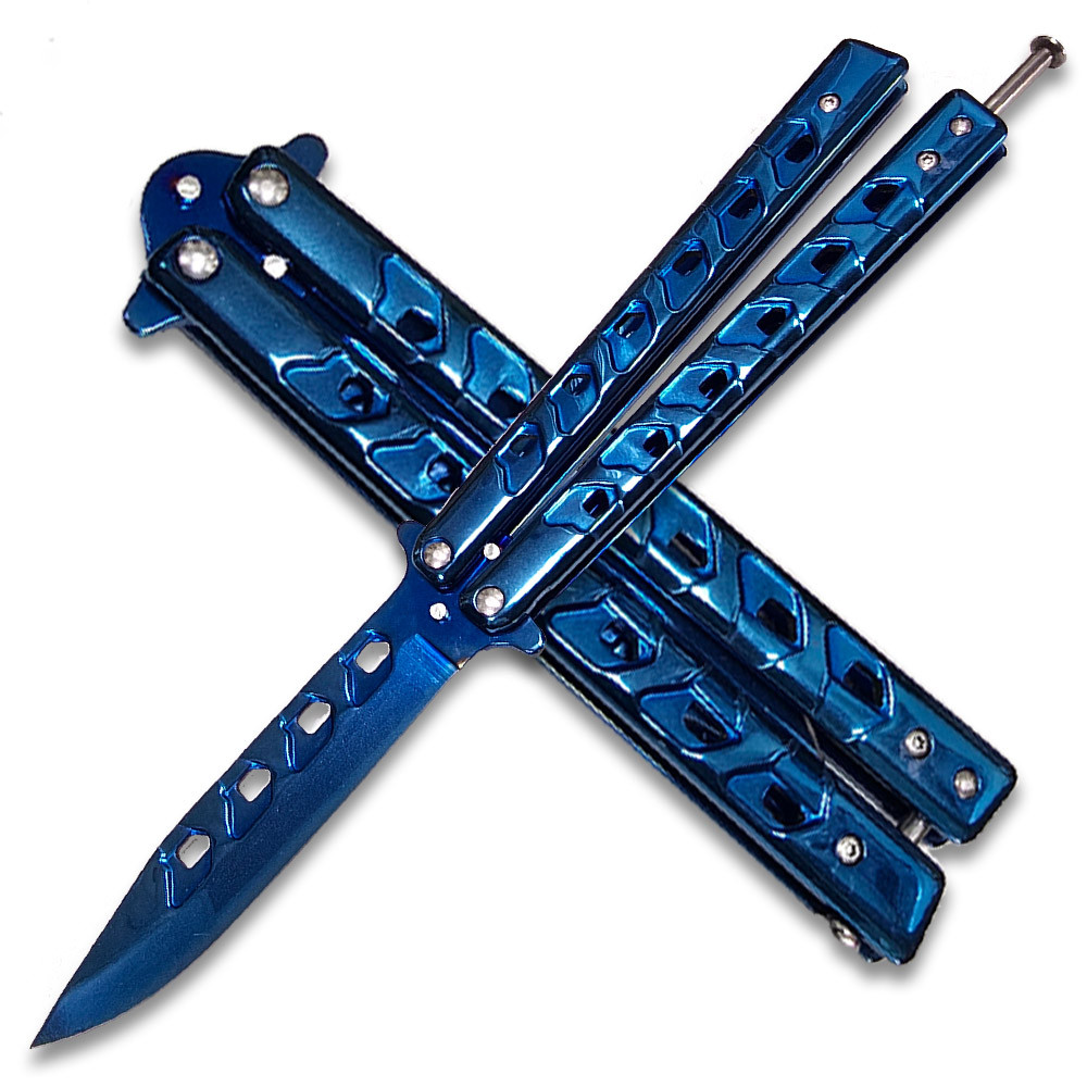 ブルースリーナイフ 3 Piece Two Toned Blue & Black Kunai Throwing Knife Set
