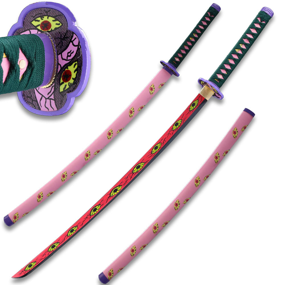YAIBA X 玉の柄 PINK SPECIAL 600 Demon Slayer Larmuroki Pink Eyeballs Graphic Scabbard Handmade