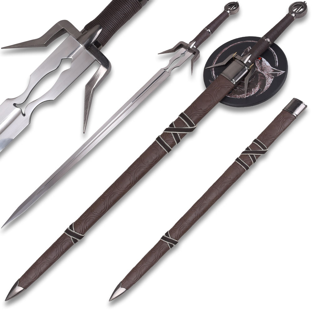 The Witcher Ciri Zireael Sword Replica with Brown Scabbard - Edge