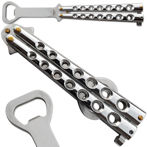 The Bottle-Fly Butterfly Knife Bottle Opener Plus Balisong Train