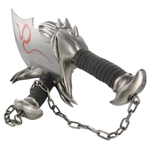 God Of War Twin Blade Short Dagger Set w Wall Plaque Steel ...