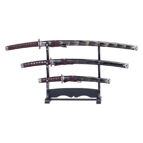 3 Pcs Samurai Sword W/Stand