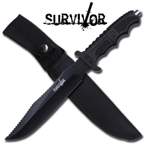 Fixed Blade Knife
13" OVERALL
6.75" 3MM THICK BLADE, STAINLESS STEEL
NYLON FIBER HANDLE
INCLUDES NYLON SHEATH AND GLASS BREAKER