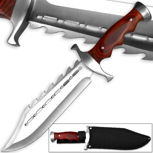 Texas Longhorn Spiked Full Tang Bowie Knife