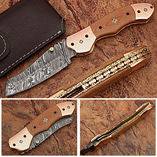 Executive Series Nesmuk Folding Damascus Knife