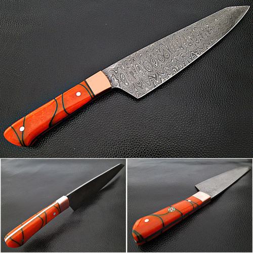 Solid Resin Grip Santoku Forged Chef Knife
