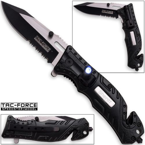 TAC Force Sheriff Rescue Flashlight Pocket Knife