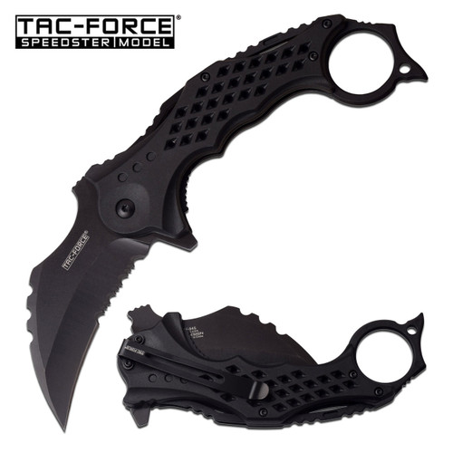 TAC FORCE Speedster Tactical Mammoth Karambit Knife Stealth Black