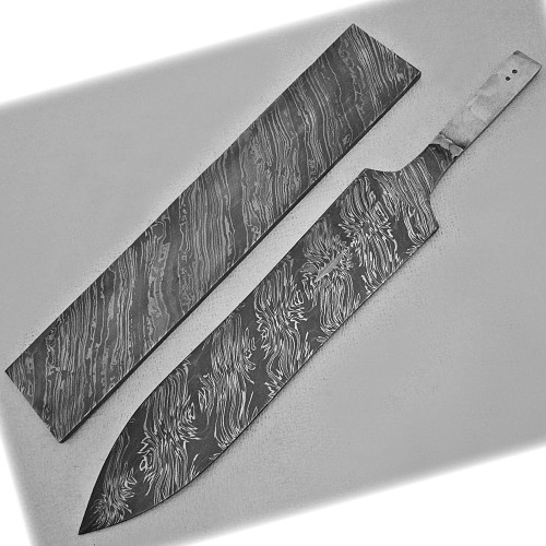 White Deer Damascus Steel ZEBRA Pattern Billet