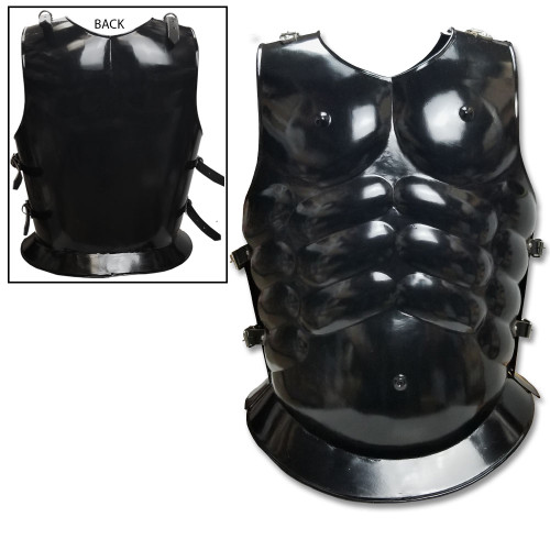 Roman Conqueror Muscle Cuirass Black Steel Breastplate Medieval Armor 