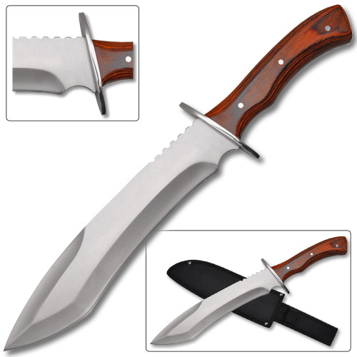 Full Tang Alamo. James Bowie Knife Wood Handle 