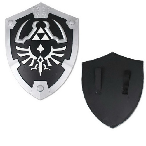 Black Dark Master Legend of Zelda Foam Shield w/ Strap Link Hylian LARP  Battle ready