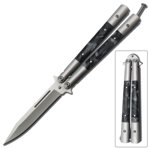 Swift Blue Balisong Butterfly Knife Edge Import
