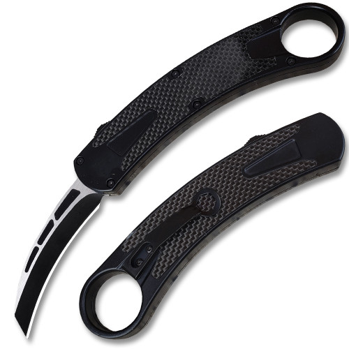 Black  Carbon Karambit OTF Tanto Point Blade 