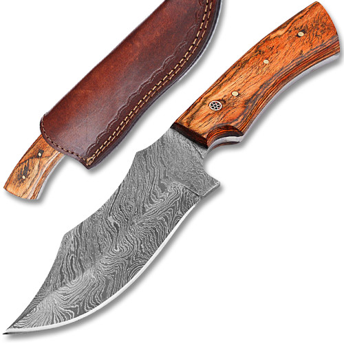  White Deer Custom Made Damascus Military Fix Blade Full Tang Knife
