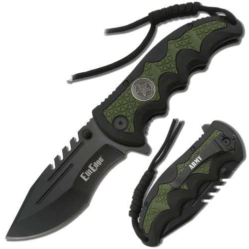 Army Spring Assisted Knife with Twice injection Handle