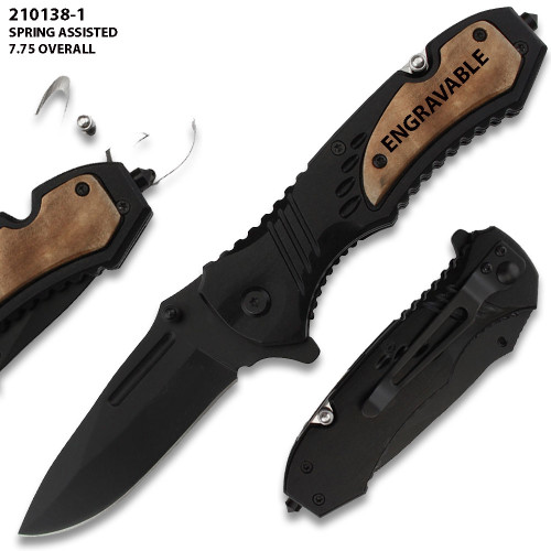  Speed Tech Gentleman's Assisted Opening Knife 4.5" Plain Edge Blade