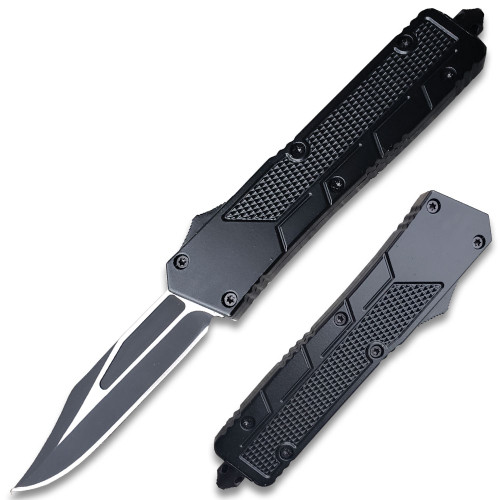 Drop Point  Single Edge OTF Out The Front Assisted Open Tactical Glass Breaker 