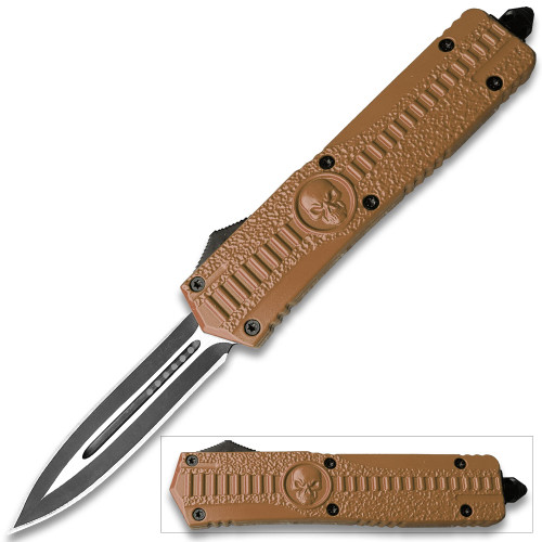  Venom Death Skull Auto OTF Knife  Death Warrior Spear Edge BR Handle