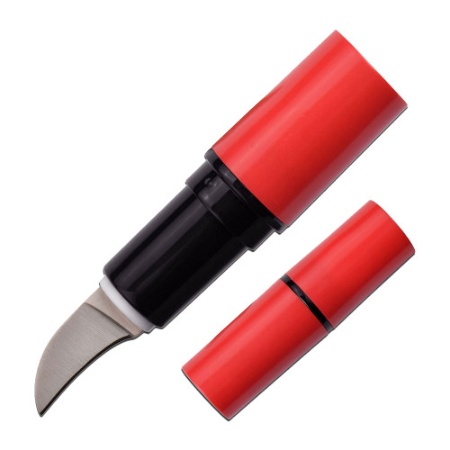   Femme Fatale Lipstick Fixed Blade Knife Red