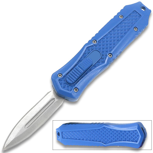 Legends Micro Blue OTF Double Edge Blade Knife Out The Front