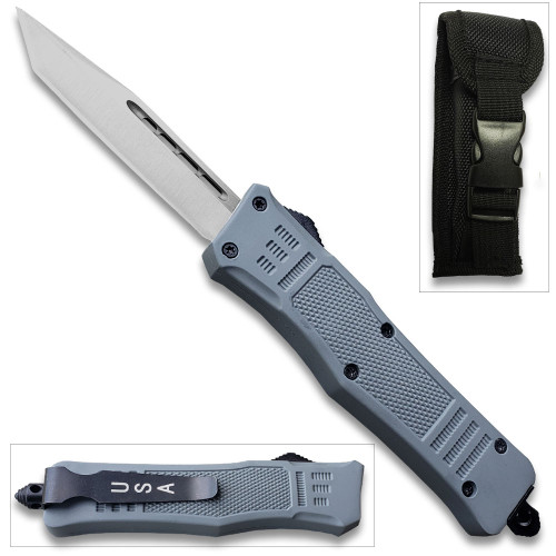Grey Legacy Edge OTF Knife Tanto Point Blade