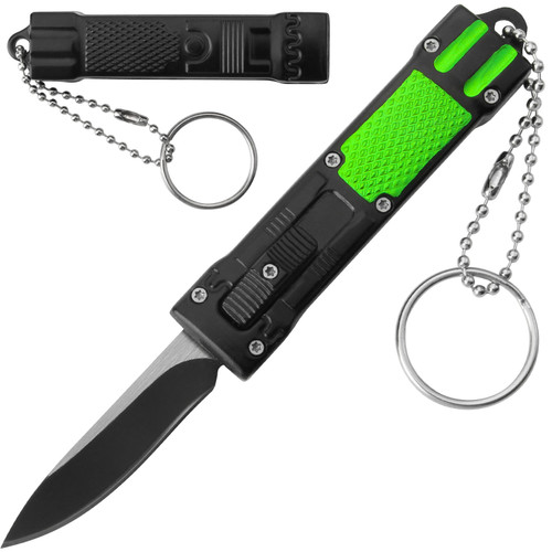  Mini Green Key Chain OTF Knife