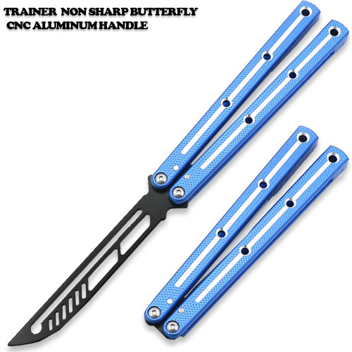 CNC Siren Model Non-Sharp Professional Trainer - Butterfly Blue Handle
