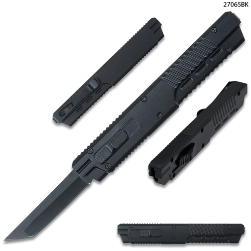 Legends Micro OTF Tanto Blade Knife Black Handle Out The Front Switch
