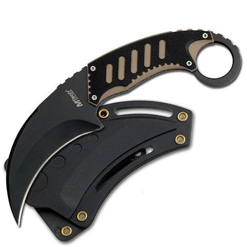 MTech USA Robust Tactical 7in Karambit & Tan G10 Grip w Sheath for IWB, Boot, 