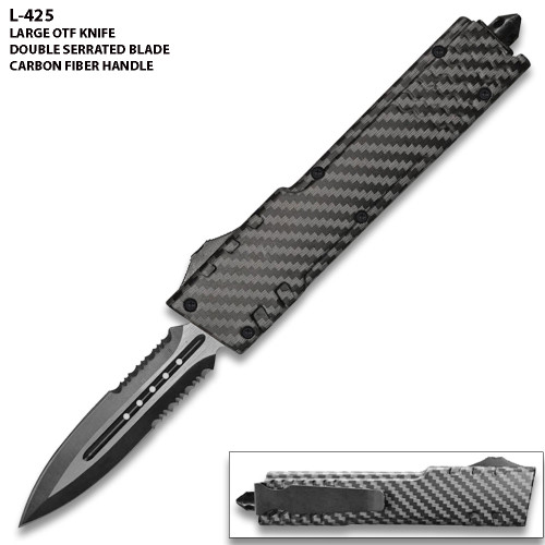 American Mercenary Tactical Carbon Fiber Military OTF Knife