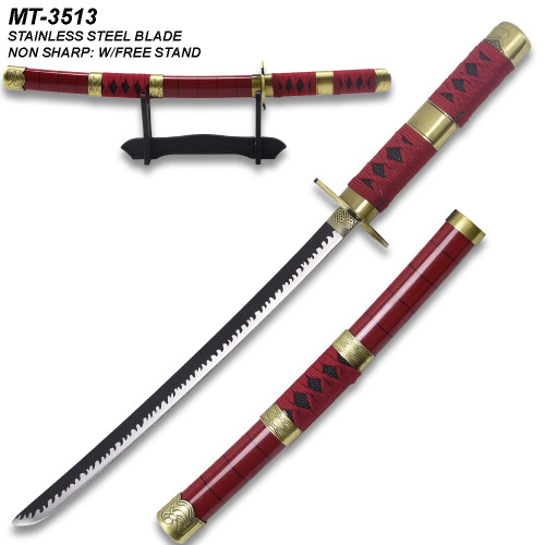 One Piece Anime Cosplay Replica Zoro Wado Ichimonji Sword 16.5" Not sharp