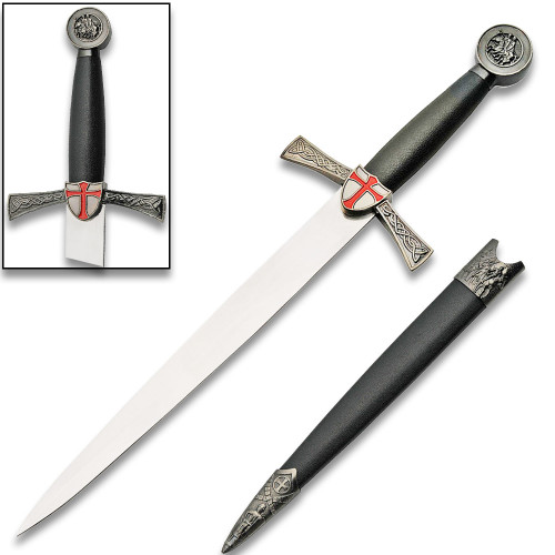 Knights Templar Dagger With Scabbard  overall 14.25