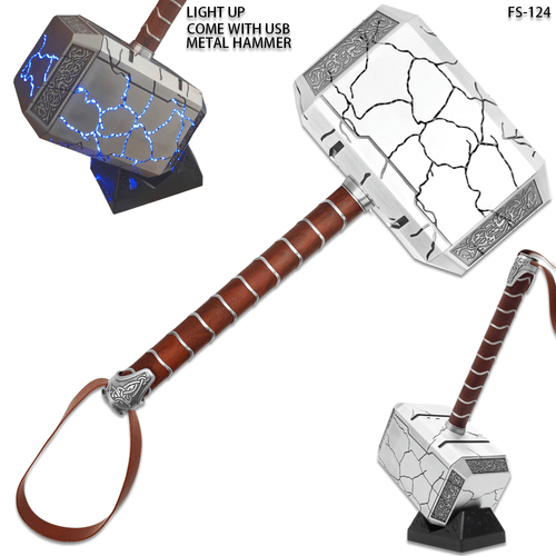 Thor Mjolnir Premium Electronic Roleplay Hammer with Multi-Color Lights up & w/Stand