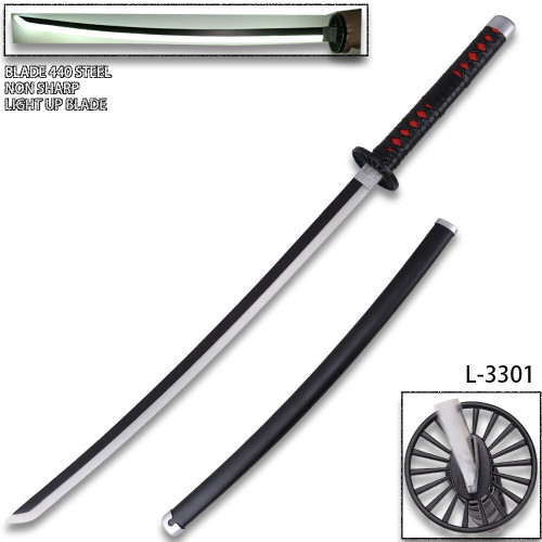 DEMON SLAYER -TANJIRO Kamado Black SWORD LED Light-Up Metal Non Sharp
