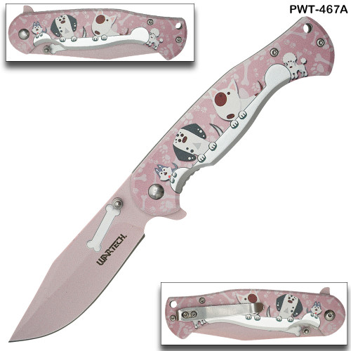 Doggie Spring Assist Pocket Knife - Pink