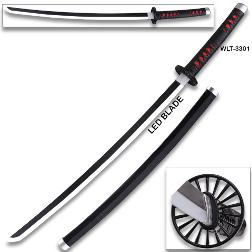 DEMON SLAYER - Wood TANJIRO Kamado Black NICHIRIN Sword LED Light-Up Wood Blade!
