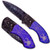 Spider Web Tactical Steel Handle Folding Knife Blue