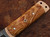 White Deer Damascus Steel Tanto Point Hunting Knife Burl Olive Wood Handle